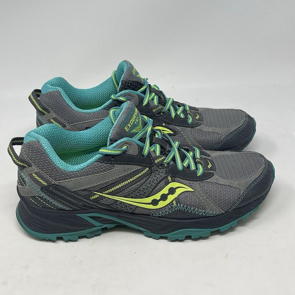 Saucony Excursion TR 7 Womens 9 Gray Blue Trail Terrain Running Hiking Shoes